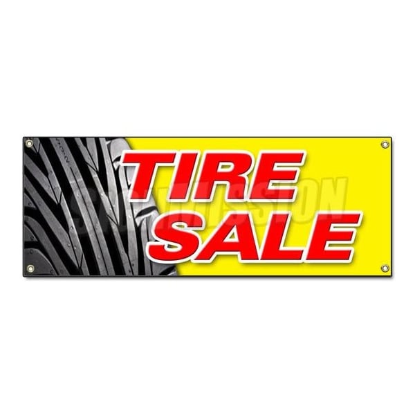 TIRE SALE 1 BANNER SIGN tires sale wheels signs 25% off store shop cars